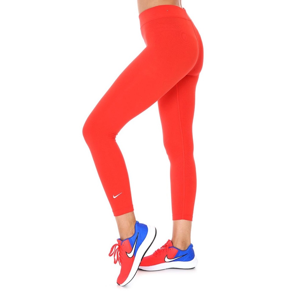 NIKE leggings tight fit mid ride 7/8 length orange NWT